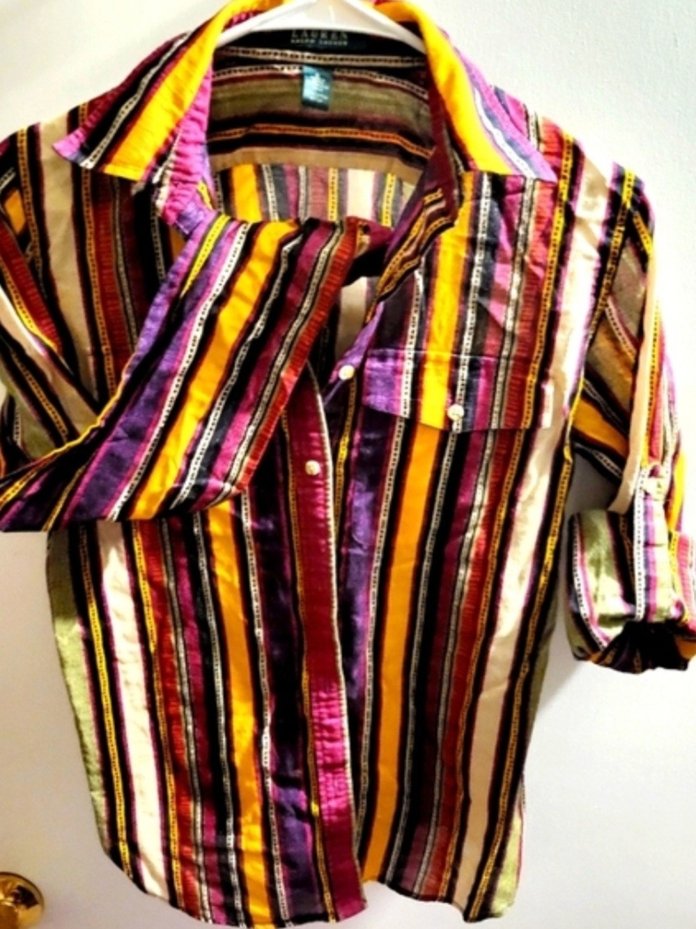 Vintage Lauren Ralph Lauren Boho Print Cotton Button Down